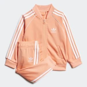 Coral/pink-orange Adidas tracksuit jacket